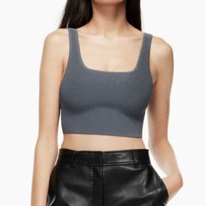 Aritzia Sculptknit Squareneck Cropped Tank M
